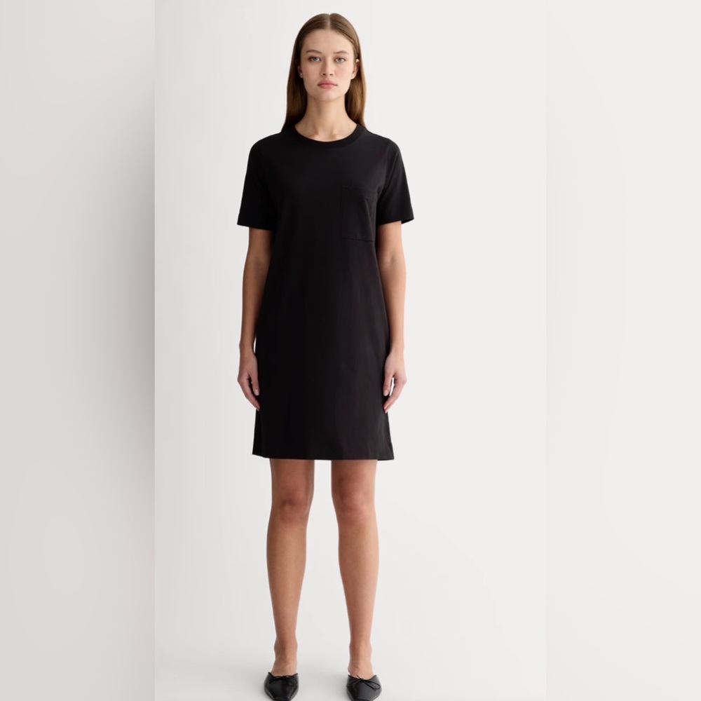 Everlane The Weekend Black Cotton Pocket Tee Dress